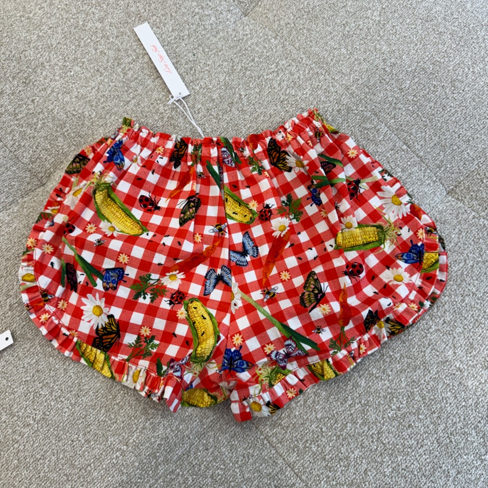 NWT LISA SAYS GAH-GARDEN CRITTERS GINGHAM SHORTS - SIZE XS - Picture 5 of 5